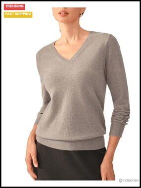 100% Cashmere V Neck Sweater Pullover